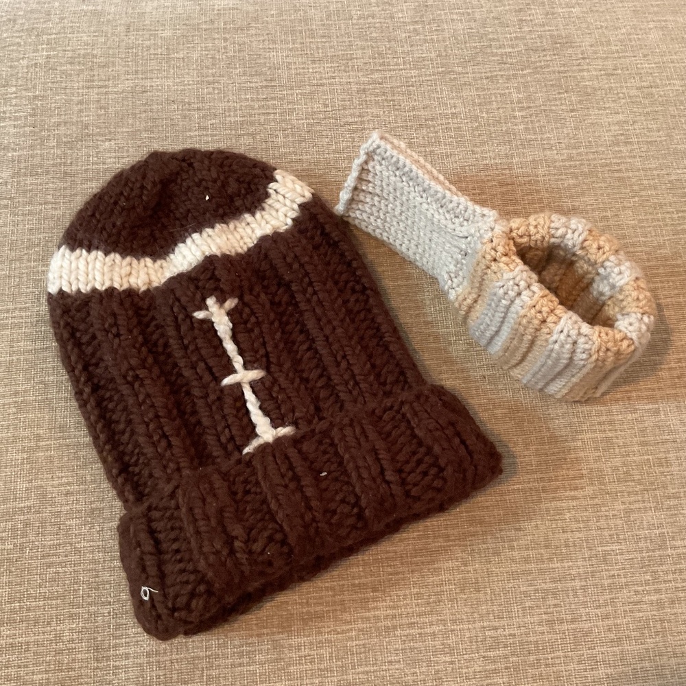 Mother’s Day.  Football mom. Hand knit